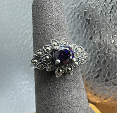 Vintage Sterling Silver Lot 3 Beautiful Marcasite Rings Sizes 5.75, 7.75 & 8