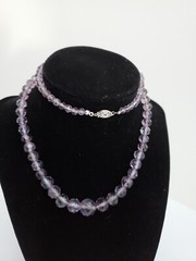 Victorian Hand Carved Faceted Amethyst Bead Necklace