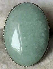 RARE Elegant Nephritis stone RING SILVER ANTIQUE size 7 adjustable Jewelry