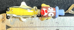VINTAGE 70s/80sMURANO GLASS CLOWN NECKLACE WITH PARIS TAG RHINESTONE COLLAR MINT