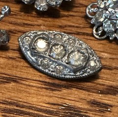 Vintage Lot 8 Silver Tone & Pot Metal Prong Set Rhinestones Scatter Pins Brooch