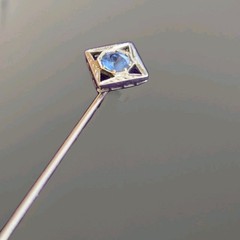 18K & 14K White Gold Antique Art Deco Sapphire Stick Pin