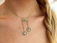 Antique 0.93Ct Diamond and 18k Yellow Gold Necklace Circa 1920