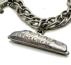Vtg Worlds Fair 1962 Seattle Charm Bracelet Totem Pole Train Warship Cent 21