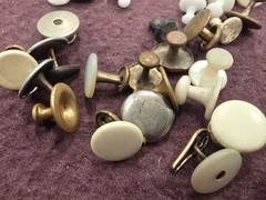 Antique Vtg Collar Cuff Stud Buttons Lot Mother Pearl Mop Over 70 PCs Sets Too