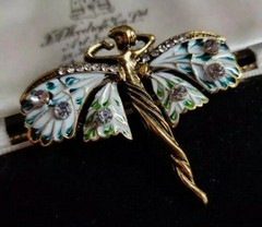 Vintage Art Nouveau Style Fairy Nymph Pendant Brooch Shawl Pin Jewelry Gift*