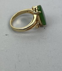 Vintage 70s 18kt HGE Gold Plate Aventurine Cocktail Ring 8.75
