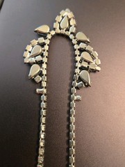 Vintage Pastel Blue/White Pearlized Stones/Rhinestone Necklace