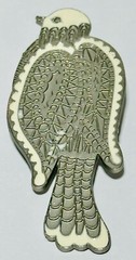 Vintage Neiman Marcus Silver Tone White Enameled Bird Scarf Clip 3.5 In