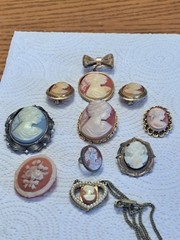 Cameo Vintage 800 Silver Ring, Brooches, Necklace & Earring Rings Judy Lee Group