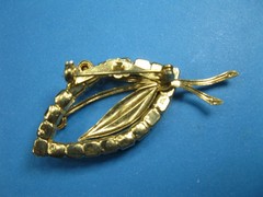 Fabulous for Fall Vintage Amber Rhinestone Gold Tone Brooch Pin & Earrings
