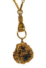 Designer John Wind Maximal Art Hand Door Knocker Amethyst Geode Long Necklace