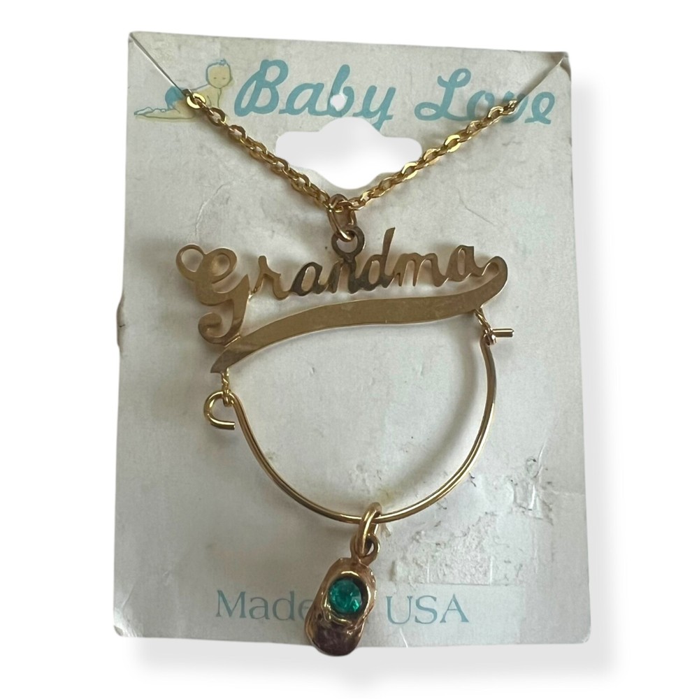 Vintage 1980s Grandma Charm Necklace Baby Love Made In USA – Charm Included