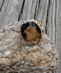 Vtg Cocktail Statement Ring 18k Electroplate Size 7 Costume Jewelry