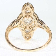 Art Deco Antique 2.90Ct White Diamond Vintage Engagement Ring 14K Yellow Gold FN