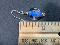 4.63g Vintage Sterling Silver 925 Earrings Blue Clear Beaded Dangle Drop M