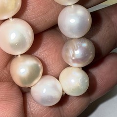 Choker Cultured Pearl 14k 9mm Ball Clasp 10mm Big Multicolor Pearls 16.5” Unused