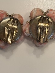Vtg Japan Multi-Strand Necklace Clip Earrings Set Beaded Gold Toned Both Stamped