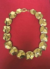 Vintag Honeycomb Link Gold-tone 18 1/4″ Runway Chunky Statement Necklace
