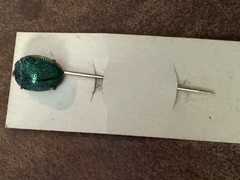 Vintage Brazilian Lucky Bug Scarf Pin w/ Original Box & Chicago Sunday Examiner