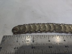 Bracelet, 1956 Mexican 1 Centavo coin is Hand crafted from brass Coins