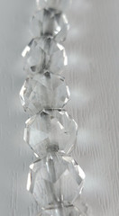 Vintage Sterling Silver Clear Crystal Graduated Beaded Necklace 15″ Spring Ring