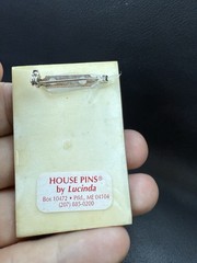 Vintage House Pins By Lucinda Pink Home Rainbow Pink Sparkle Brooch Made In USA