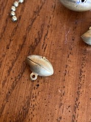 Vintage Lot 1940’s Gold Tone Metal Brass Football 1/2” & 7/8” Charm Fob Pendants