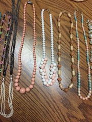 19 Vintage Beaded Necklaces & Bracelets- Lot 1 (Various Styles, Colors & Clasps)