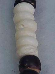 Wooden Round Heishi Beaded Surfer Necklace Choker Tribal Boho Ethnic Cream