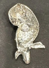 VTG OPC SIGNED AURORA BOREALIS RHINESTONE OWL BIRD BROOCH PIN PENDANT
