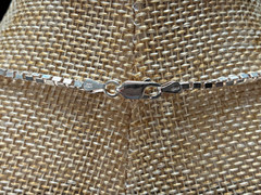 Vintage Italian 925 Fine Sterling Silver 2mm Box Chain 16″ Choker Necklace.