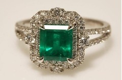 Art Deco Antique 3.50Ct Natural Emerald Vintage Wedding Ring 925 Sterling Silver