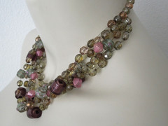 Langani Necklace Glass Beads 5 Rhg 115.4 G / 39-43 Cm