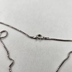 Sterling Heart Pendant Lock & 10 Tiny Diamonds & 18in Chain Box Link 8.7g [8540]