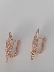 Vintage 1990-s 14 Ct Rolled Gold Zircons Earrings-Hallmarked 585 RG