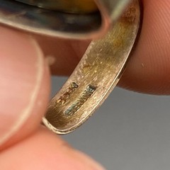 Vintage Modernist Tiger Eye Sterling Silver Dimensional Ring Size 5.25