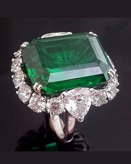 Green Emerald 23CT Big CZ Antique Engagement Ring Solid 925 Sterling Silver