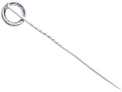 Antique 0.24Ct Sapphire and 0.12Ct Diamond Platinum Pin Brooch Circa 1930