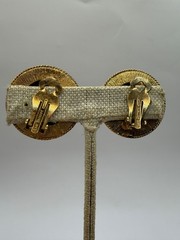 Vintage Les Bernard Multi Strand Necklace & Clip Earrings Set Gold Tone