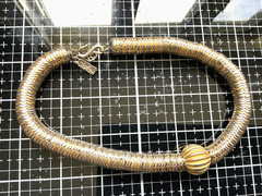 VTG YSL Snake Gold Choker Slinky Yves Saint Laurent Necklace 15” 90s 80s