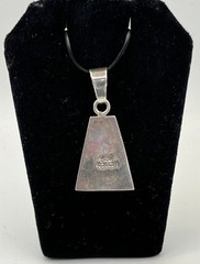 Vintage Modernist Red Sterling Silver 925 Pendant Mexico Howlite Triangle 11.75g