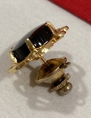 Vintage JJJ Signed 1/20 12k G.F. Gold Filled Black Onyx Mens Tie Tac or Pin
