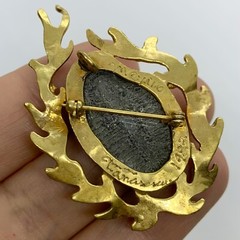 VTG SIGNED STEFANO TANASESCU MEXICO TRILOBITE FOSSIL BRUTALIST RARE BROOCH PIN