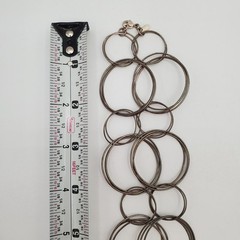 VTG 925 MWS Round Ring Link Necklace 32in Sterling Silver Solid Hoops 50g Estate