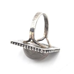 Brutalist Rutilated Quartz Sterling Silver Statement Ring Sz 7 Vintage Artisan