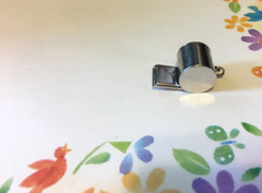 Working Whistle Pendant Charm Vintage Estate JMS signed 6.38g