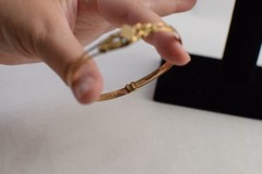 Antique Victorian Rolled Gold Floral Expandable Bangle Bracelet Read