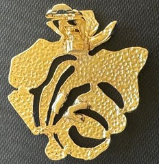 Vintage Huge Flower Clip Earrings Bold Gold Tone Abstract Statement 80s Runway