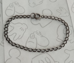 Curb Link Sterling Silver Charm Bracelet 925 Vintage 7 inch